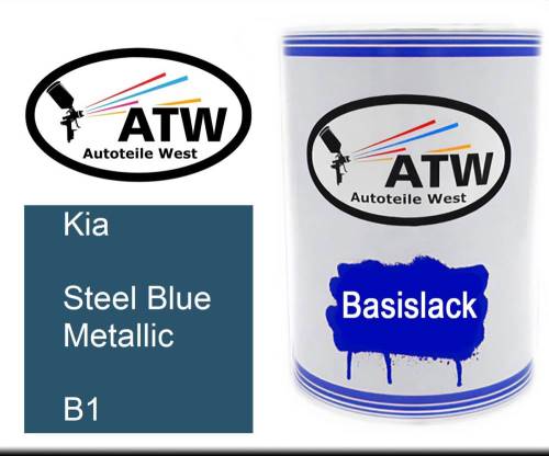 Kia, Steel Blue Metallic, B1: 500ml Lackdose, von ATW Autoteile West.